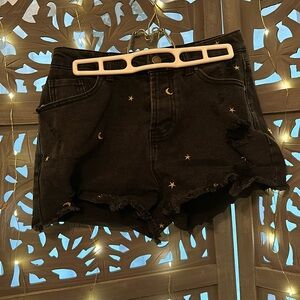 denim moon and stars shorts
